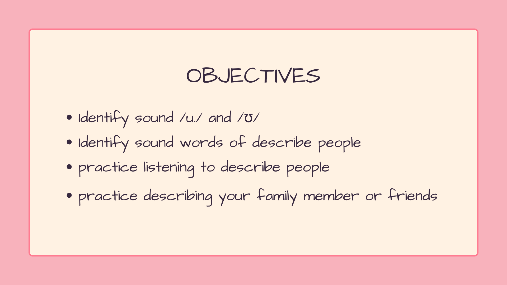 1. Objectives